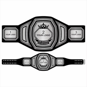 Ceinture de championnat de lutte personnalisée noire avec espace pour logo, équipement sportif en métal, ceinture de lutte personnalisée - Product Image 2