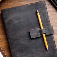 Carnet de notes en cuir véritable fait main de qualité supérieure avec couverture rigide – Cadeau d'entreprise personnalisé, journal minimaliste, carnet vierge avec papier à écrire