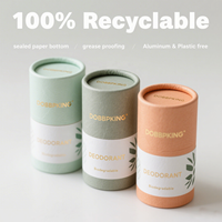 Conteneur de déodorant cosmétique en carton biodégradable Tubes de déodorant en papier kraft Tube cosmétique push up Emballage durable