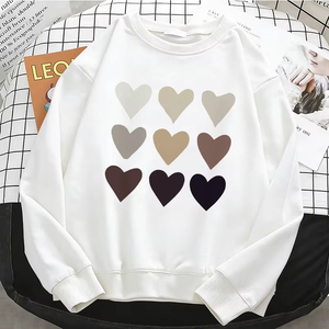 เสื้อฮู้ดผู้หญิง แฟชั่นใหม่ ลายหัวใจ น่ารัก อุ่นสบาย ผ้าฟลีซ นุ่ม สไตล์ยุค 90 คอกลม - Product Image 2