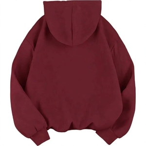 Sudadera con Capucha Negra Extra Grande, Manga Larga, Color Sólido, Felpa, Informal, Unisex, para Otoño 2027 - Product Image 3