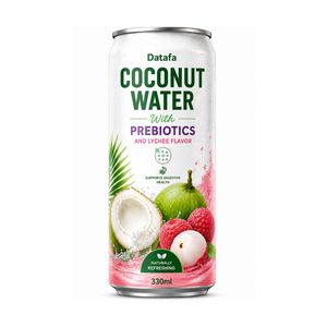 ซัพพลายเออร์ขายส่งน้ำมะพร้าวบริสุทธิ์ปราศจากน้ำตาล ขนาด 330 มล. บรรจุกระป๋อง ผ่านการฆ่าเชื้อ พร้อมพรีไบโอติก ผลิตในเวียดนาม รับผลิตแบบ OEM ODM ราคาดี - Product Image 2