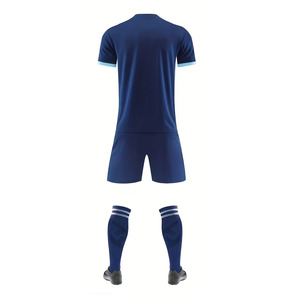 Uniforme de Fútbol para Hombre, Azul Degradado, Cuello en V, Manga Corta, Absorbe la Humedad, Ajuste Atlético, Impresión Sublimada, Conjunto de Camiseta de Fútbol - Product Image 4