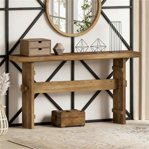 Consolle in Legno Massello Resistente, Tavolo d'Ingresso in Legno, Tavolino da Divano - Product Image 3