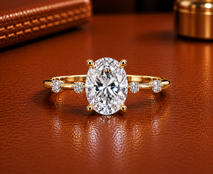 Classic Double Band Oval Lab Grown Diamond <b>Ring</b> 1.00 carat IGI Certified For Women's Fine jewelry <b>Couple</b> Band <b>Rings</b> Wedding <b>Ring</b> - Product Image 2