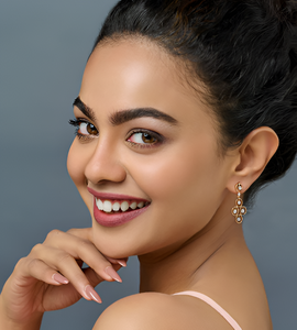 Boucles d'oreilles pendantes en or rose 18 carats avec diamants de laboratoire multi-cercles, style chandelier, sertis clos, diamants CVD - Product Image 4