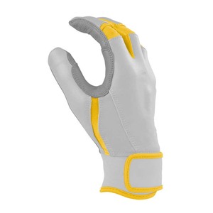 Gants de frappe blancs avec garniture orange, en cuir rembourré, fermeture auto-agrippante, pour l'entraînement, unisexe adulte - Product Image 2