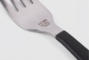 Minimalist Cutlery Set With Black <b>Plastic</b> Handles Stainless Steel <b>Mirror</b> Polish Dishwasher Safe For Catering Events And Cafe - Product Image 2