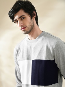 Jersey ajustado de algodón de alta calidad para hombre, sudadera con logotipo personalizado impreso, cuello redondo Vintage, diseño forrado, deportes de punto sólido - Product Image 2