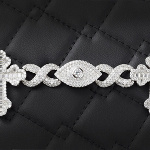 Luxury Moissanite Cross <b>Bracelet</b> 925 Silver Rhodium Iced Out <b>Cuban</b> <b>Link</b> Religious Statement Fine Jewelry Gift For <b>Men</b> Women - Product Image 2