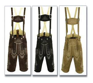 Premium Bavarian Lederhosen Men Handmade Genuine Leather German Oktoberfest Festival Shorts - Product Image 1