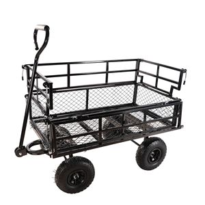 Carrello da Giardino Nero a Doppia Recinzione per Facile Trasporto di Legna da Ardere - Product Image 6