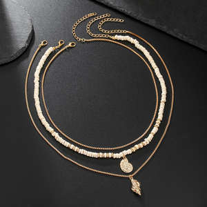 Collier pendentif style plage pour homme, chaîne superposée haut de gamme hip-hop pour homme - Product Image 2