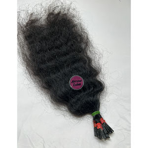 Extensiones de Cabello Profesionales Arrow Exim 100% Naturales, Cabello Remy Indio Virgen Grado 12A, Rizado, con Punta en I, Trama Individual, Según Longitud - Product Image 1