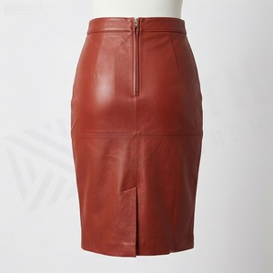 Women PU Leather Pencil <b>Skirt</b> Knee-Length Solid Color Office Lady Style Regular Waistline <b>Tight</b> Fit All Seasons Wear - Product Image 2