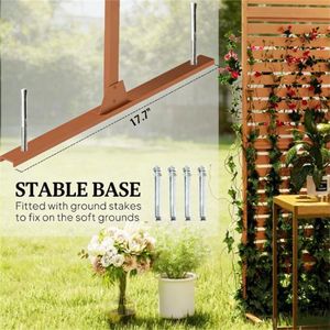 Schermo Decorativo per Recinzione Esterna Marrone con Traliccio per Piante, Ideale per Giardino e Casa - Product Image 3