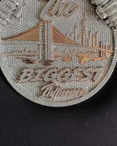 Custom Baguette Moissanite <b>Name</b> Pendant Hip Hop Style Iced Diamond Number Initial Letter Rhodium Plated 925 Silver <b>Chain</b> Jewelry - Product Image 3