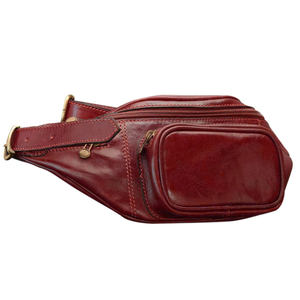 Unisex Red Waist Bag With Zipper Closure For Daily Use - Product Image 3