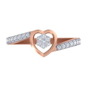 0.25 Ct Round Brilliant Cut Moissanite <b>Vintage</b> Prong Set Cluster Engagement <b>Ring</b> 14K Rose <b>Gold</b> for Women - Product Image 2