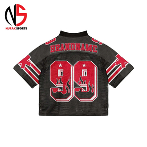 เสื้อฟุตบอลวินเทจ Nurak คุณภาพสูงสั่งทำพิเศษ ทรงโอเวอร์ไซส์ ผ้าถักตาข่าย คอวี ทรงครอป ทรงบ็อกซี่ สำหรับผู้ชาย รุ่นปี 2026 - Product Image 6