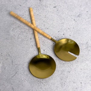 Professional grade Metal salad server set designed for <b>chefs</b> and home cooks who value durability and style - Product Image 1