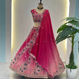 Ramdev Trading - Vestido Tradicional Indio de Red de Mariposa con Materiales Reciclados, Lehenga Choli Modesto para Mujer, Ropa de Fiesta, Vestido Abaya para Boda - Product Image 1