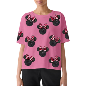 Hot Sale Summer Women's Loose Cotton Front Logo <b>Sequin</b> Embroidery Patchwork <b>T</b>-<b>shirt</b> Customizable Eco-Friendly Breathable <b>T</b>-<b>Shirt</b> - Product Image 2