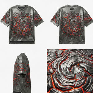 Camiseta Urbana de Lujo con Brillo Metálico, Camisa de Diseñador de Moda Oversize, Estilo Casual para Hombre, Europa, Estados Unidos, MALUZA INDUSTRIES - Product Image 6