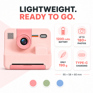 Appareil photo instantané pour enfants en gros, mini imprimante photo thermique, jeux, enregistrement vidéo, 203 dpi, batterie 1200 mAh, écran 2,4 pouces, carte SD - Product Image 5