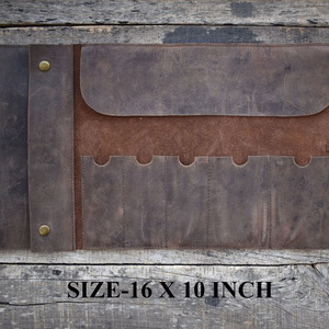 High quality leather <b>tool</b> <b>roll</b> organizer bags bulk supplier OEM custom premium portable storage export High demand leather <b>tool</b> - Product Image 5