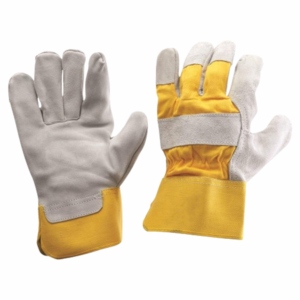 ถุงมือทำงานหนังวัวแท้คุณภาพสูง เสื้อผ้าสะท้อนแสงเพื่อความปลอดภัย ถุงมือช่าง ถุงมือป้องกันส่วนบุคคลเพื่อความปลอดภัย - Product Image 1