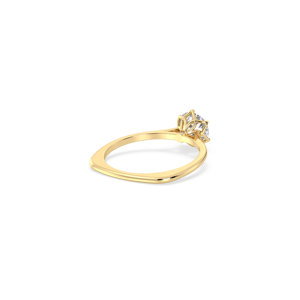 Anillo REYES Solitaire de Plata de Ley 925 con Corte Redondo, Moissanita de 0.94 Quilates, Halo Oculto, Chapado en Oro Amarillo de 14K y Rodio - Product Image 4