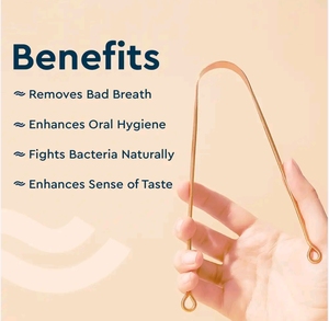 ที่ขูดลิ้นทองแดงเพื่อลมหายใจสดชื่น ผู้จัดจำหน่ายส่ง ผลิตภัณฑ์ทำความสะอาดลิ้นทองแดงแท้ ทำด้วยมือ เป็นมิตรกับสิ่งแวดล้อม ใช้ซ้ำได้ - Product Image 3