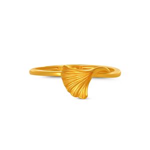 Bague en or Ginkgo Grace, bague ouverte en or de luxe avec feuille de Ginkgo pour femmes, design botanique, bijoux élégants, fournisseur en gros - Product Image 3