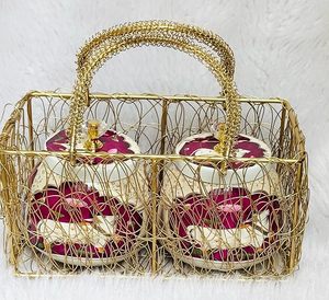 En gros, ensemble de plateaux et pots en corne Pichwai, faits main, au toucher réel, motif animalier indien, pour cadeau de remerciement - Product Image 1