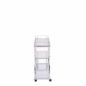 Carrello Bar in Vetro Argentato Elettrolitico con Portabottiglie e Portabicchieri per Servizio in Cucina e Uso Alberghiero - Product Image 6