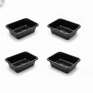 ถาดบรรจุภัณฑ์พลาสติกสีดำ/ขาวคุณภาพดีแบบใช้แล้วทิ้ง สำหรับใส่อาหารเข้าไมโครเวฟได้ เหมาะสำหรับสายการบิน - Product Image 1