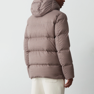 Veste d'hiver décontractée pour homme, en duvet à carreaux, avec capuche, coupe-vent, coupe régulière, fermeture à boutons, en polyester - Product Image 4