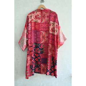 ชุดกิโมโนผ้าไหมปะติดปะต่อสำหรับผู้หญิง, ชุดนอนยาวหรูหราสไตล์โบโฮ, ชุดลำลองสุดหรู - Product Image 5