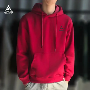 Sudadera con Capucha Amarilla Gruesa AIFRAN, Ropa Urbana de Otoño Invierno para Hombre, Sudadera Oversize de Forro Polar, Color Sólido, Logotipo Personalizado - Product Image 4