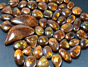 Natural <b>Mexican</b> Fire Agate Smooth Cabochon Mix Shape Fire Agate Loose Gemstones Wholesale for Jewelry Making - Product Image 2