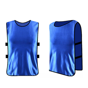 Blue Unisex Sleeveless Sports Vest Round Neck Breathable Polyester <b>Jersey</b> Adult Regular Fit All Seasons Solid Color - Product Image 3