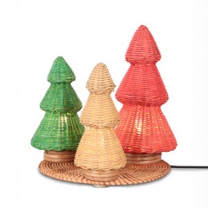 Meilleur prix Lampe de table en rotin pour arbre de Noël, lumières décoratives de fêtes, éclairage de Noël écologique fait main, fournisseur OEM en gros - Product Image 1