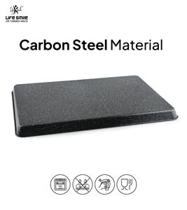 Plaque de cuisson rectangulaire en acier au carbone de qualité supérieure avec revêtement antiadhésif en granit multicouche, compatible four et distribution uniforme de la chaleur - Product Image 3