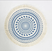 Nouvel ensemble de 6 sets de table et dessous-de-plat modernes en coton tressé de 15 pouces, plus écologiques, durables et imprimés