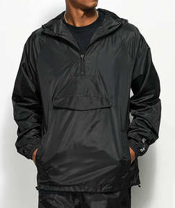Chaqueta Cortavientos Impermeable para Hombre al por Mayor, Anorak con Capucha, Media Cremallera, Ligera, para Deportes al Aire Libre, con Logotipo Personalizado, Estilo Urbano - Product Image 6