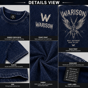 Camisetas Holgadas de Moda Masculina con Estampado DTG Personalizado, Color Azul Marino, Cuello Redondo, Camisetas de Talla Grande para Adultos con Hombros Caídos - Product Image 6