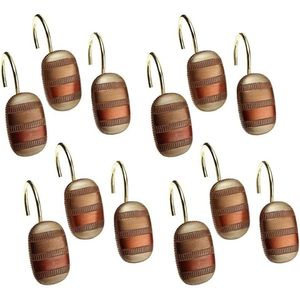 Contempo 12pc Luxury Classic Bathroom Shower <b>Curtain</b> Set with Contemporary Fabric and 12 Shower <b>Curtain</b> <b>Hooks</b> - Product Image 2