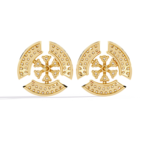 Boucles d'oreilles élégantes en alliage serties de diamants, forme classique pour femmes, diamant rond taille brillant, pour amoureuses - Product Image 3