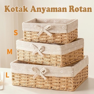 Panier de rangement en rotin fait main, boîte en rotin, panier de rangement pour cosmétiques, boîte en rotin - Product Image 2